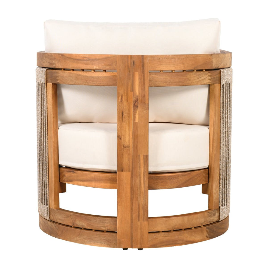 Lyra 4-Piece Acacia & Rope Patio Set with Cushions