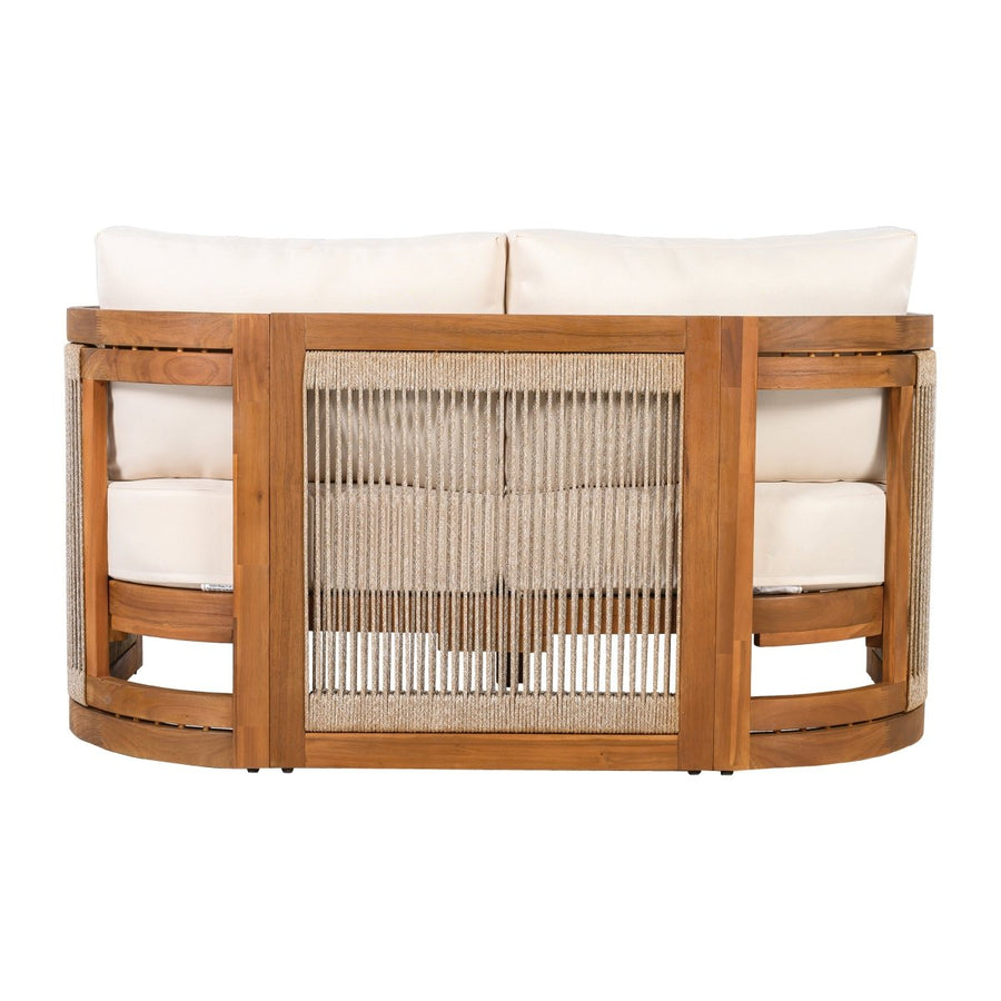Lyra 4-Piece Acacia & Rope Patio Set with Cushions