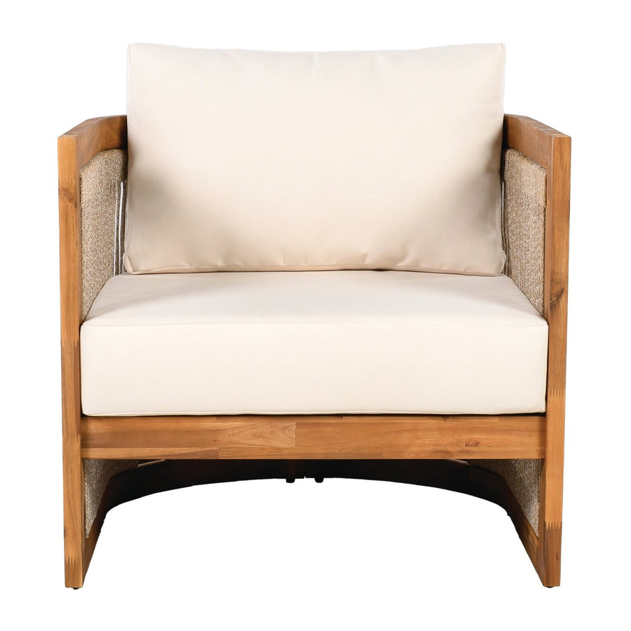 Lyra 4-Piece Acacia & Rope Patio Set with Cushions
