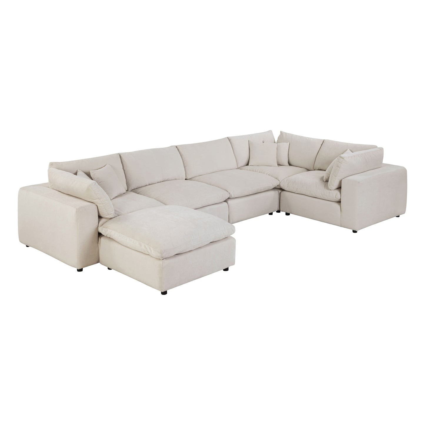 Alvora modular sofa in an expansive Ivory sectional layout
