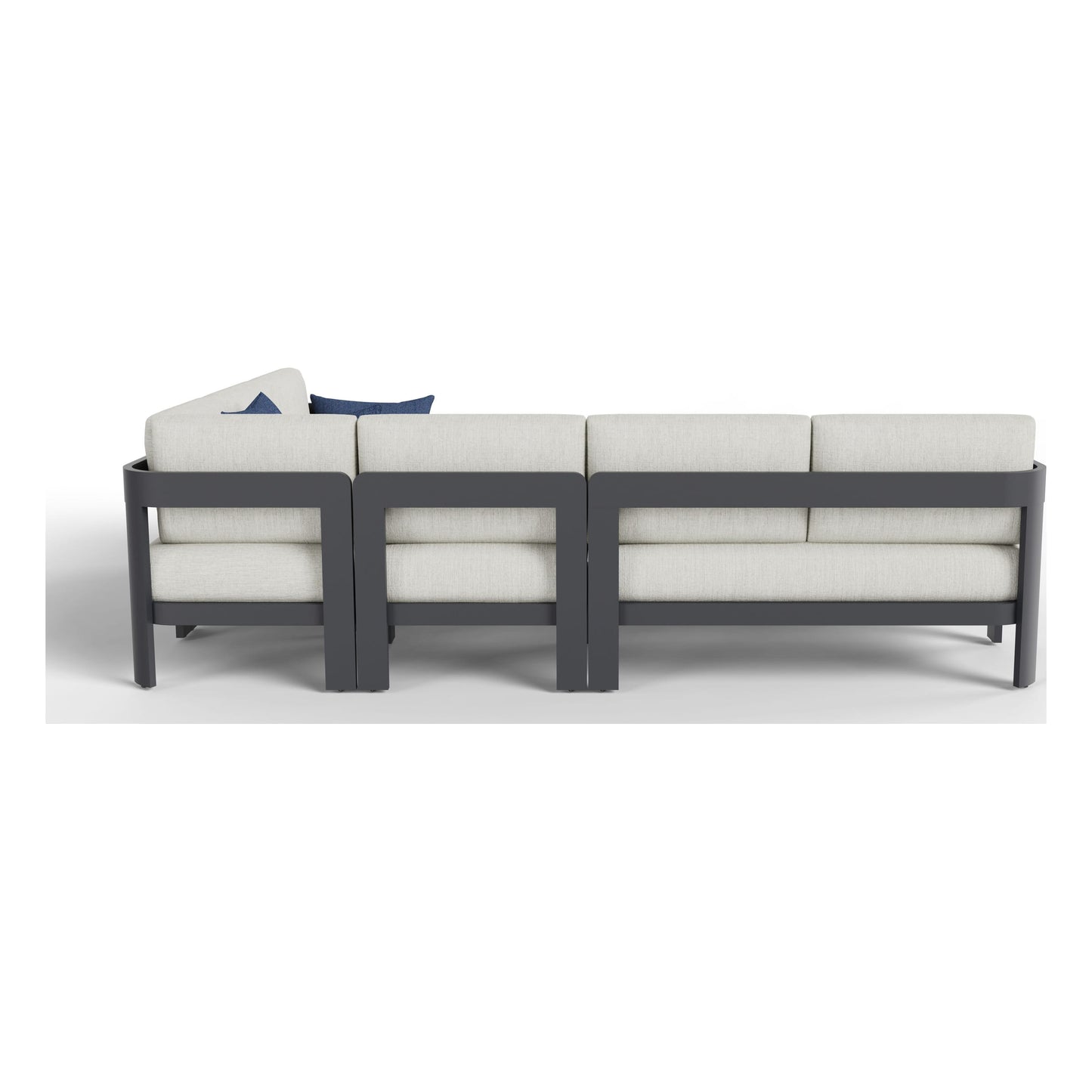 Rear view of the Aspen outdoor sectional in Granite