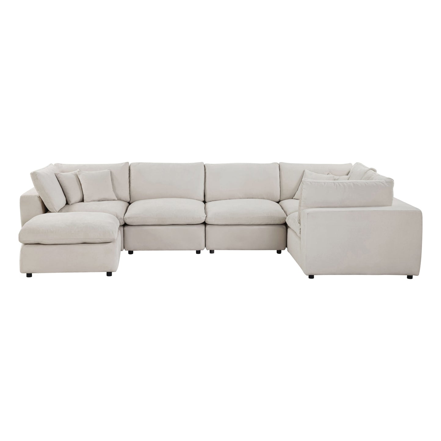 Alvora modular sofa in Ivory shown in an open modular layout