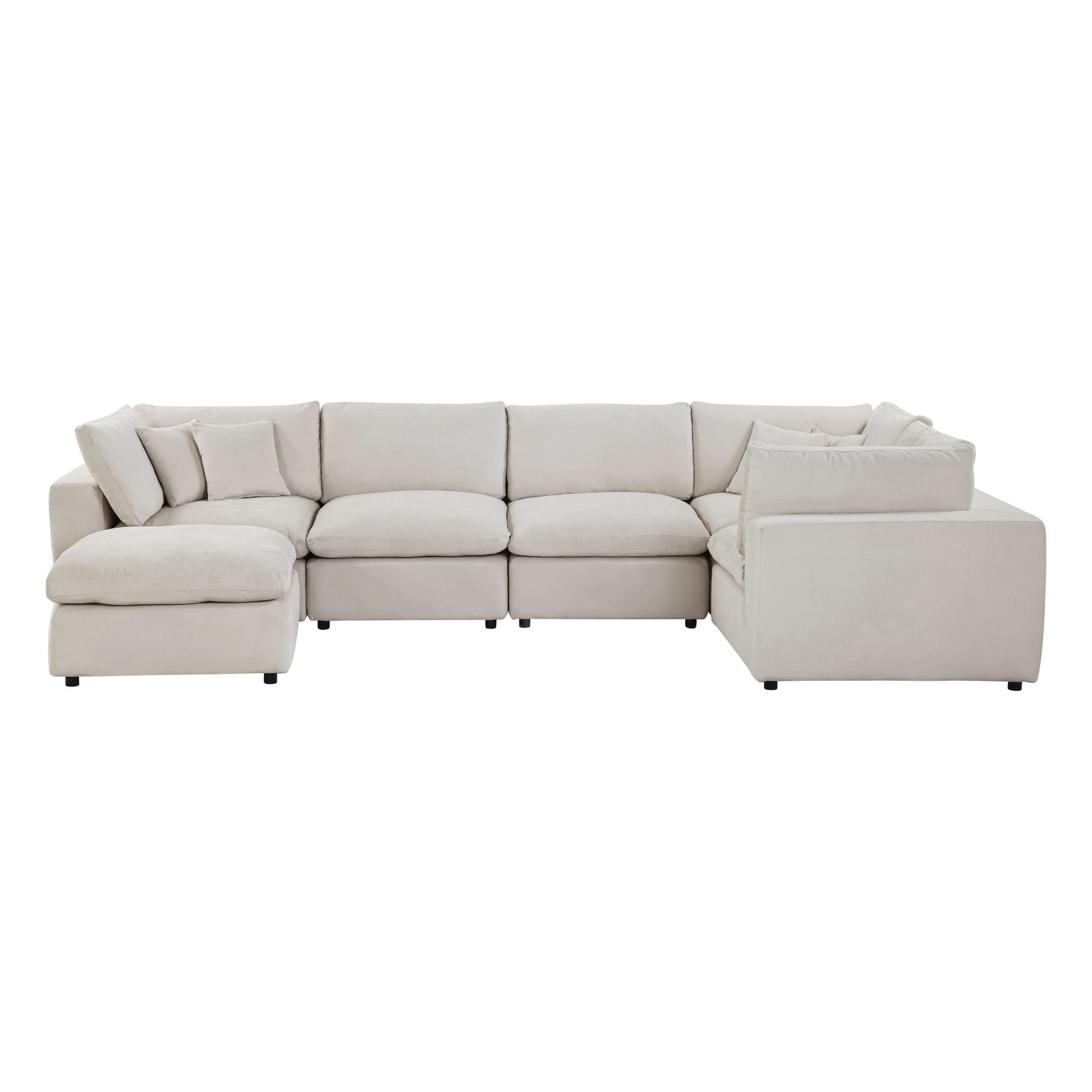 Alvora modular sofa in Ivory shown in an open modular layout
