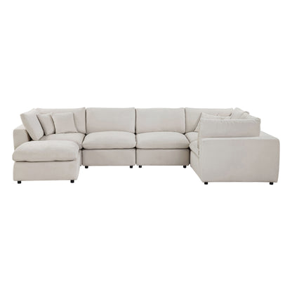 Alvora modular sofa in Ivory shown in an open modular layout