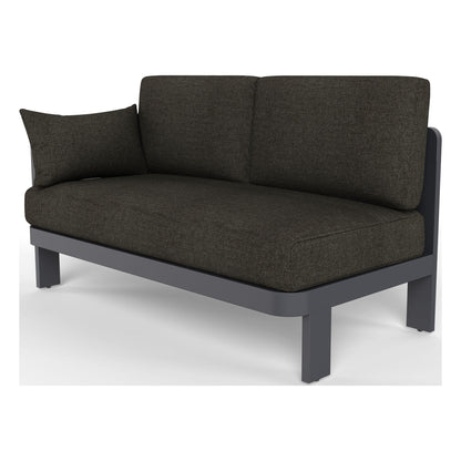 Aspen left-arm outdoor chair in Carbon