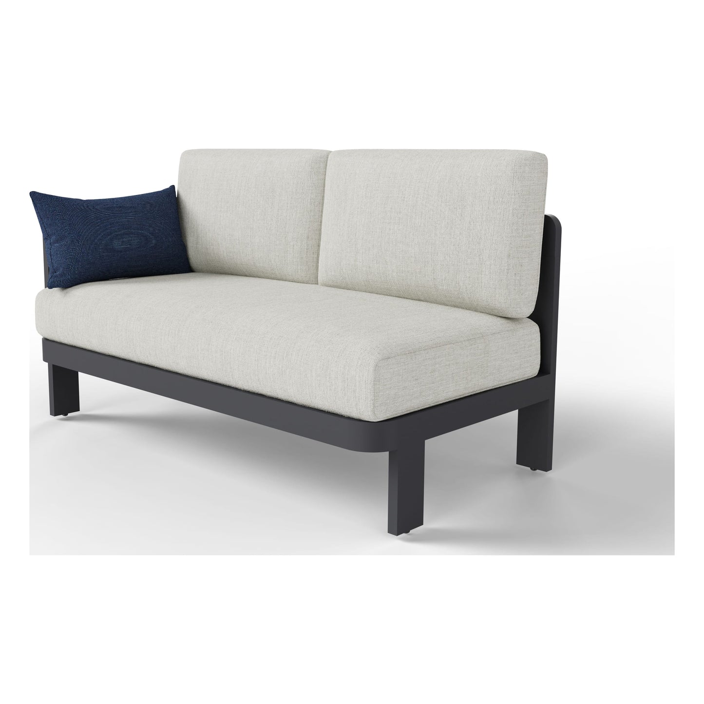 Aspen left-arm outdoor chair in Granite