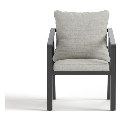 Front view of a Monarch outdoor dining chair in Granite
