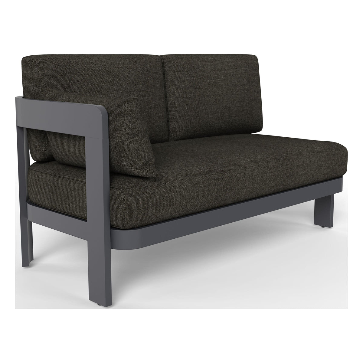Aspen right-arm outdoor chair in Carbon