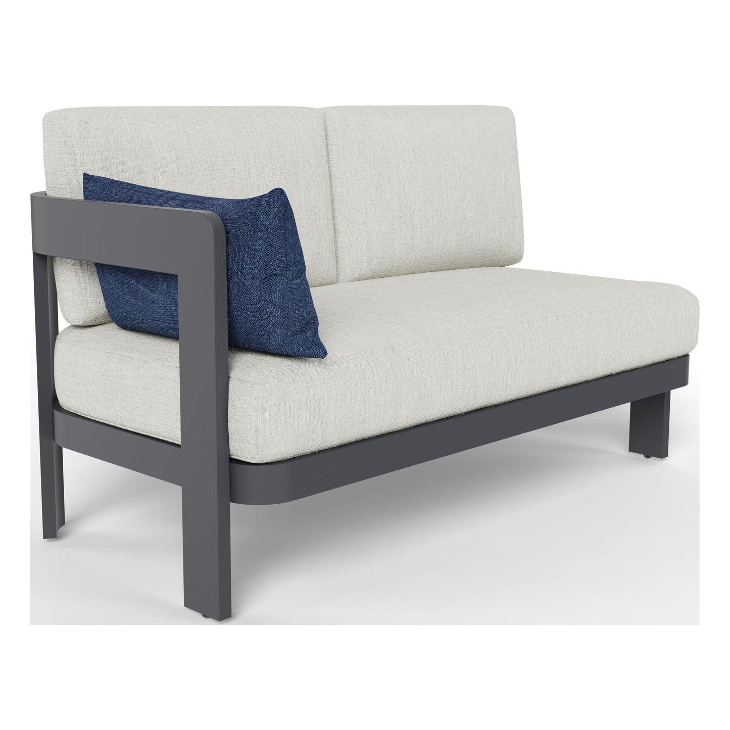 Aspen right-arm outdoor chair in Granite