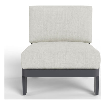 Front view of the Aspen armless outdoor chair in Granite