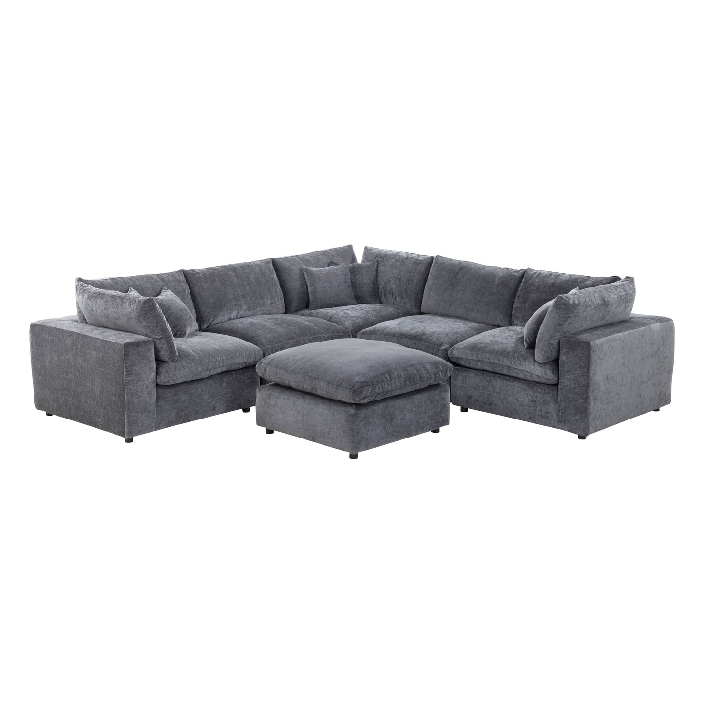 Alvora modular sofa in an expansive Dark Grey sectional layout