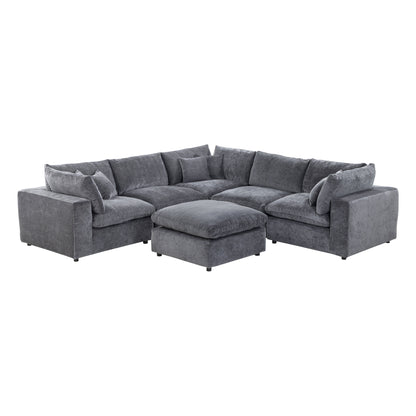 Alvora modular sofa in an expansive Dark Grey sectional layout