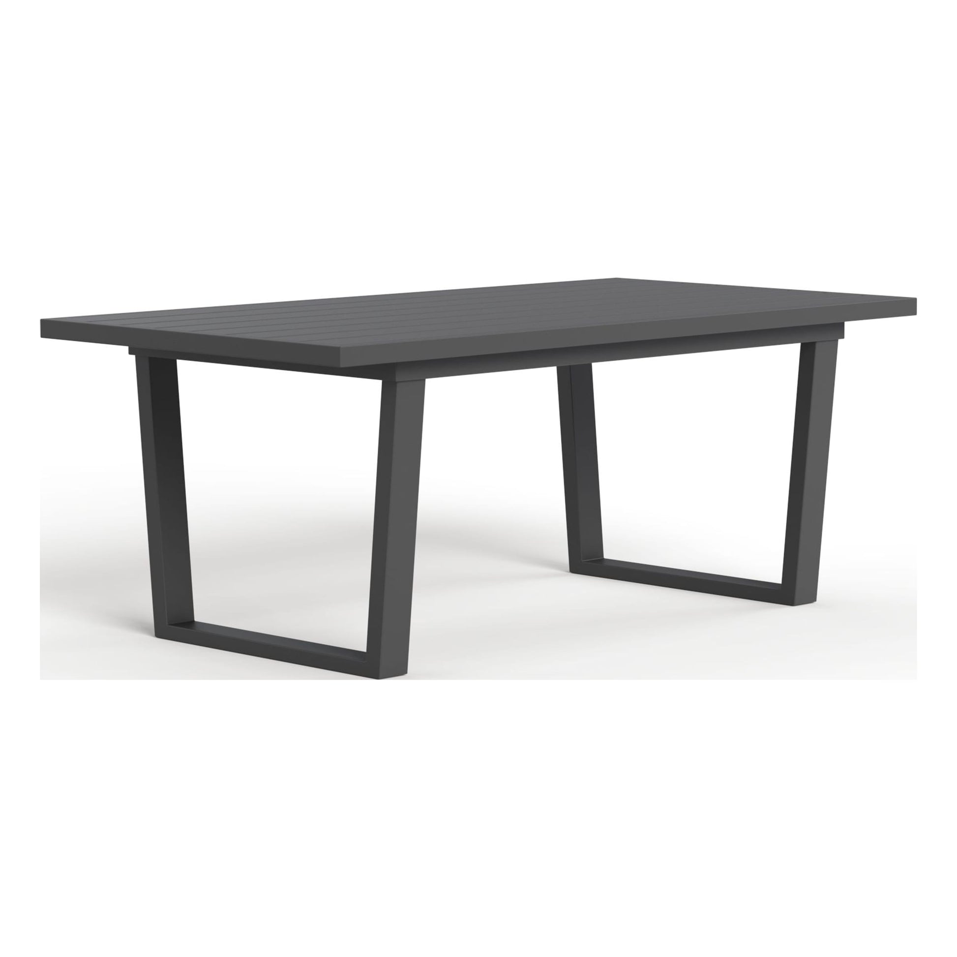 Slatted aluminum dining table included with the Monarch outdoor dining set