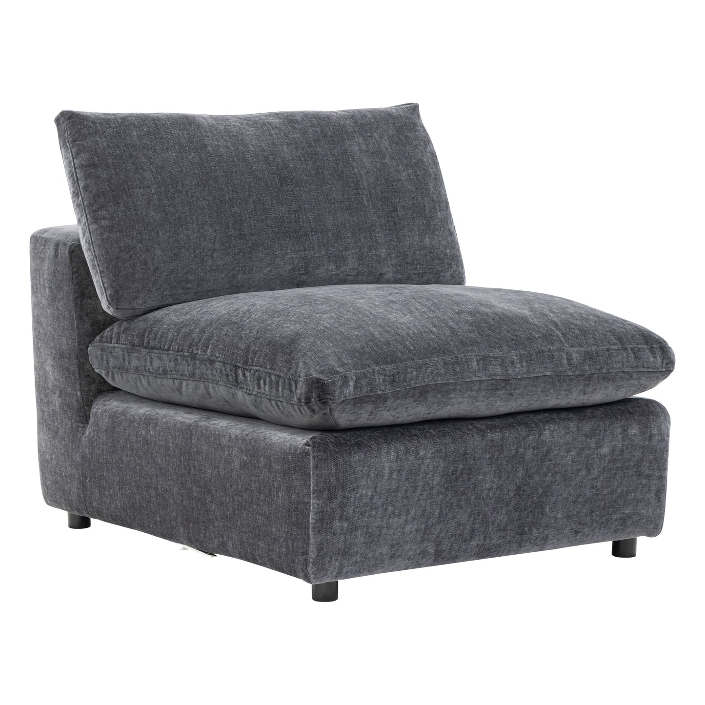 Alvora armless modular chair in Dark Grey