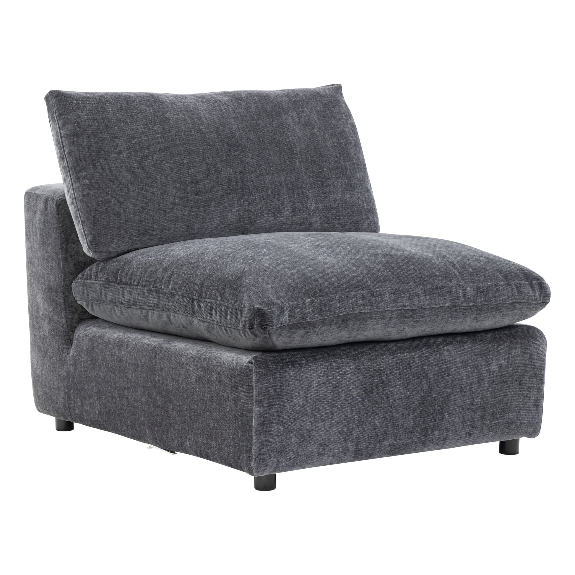 Alvora armless modular chair in Dark Grey