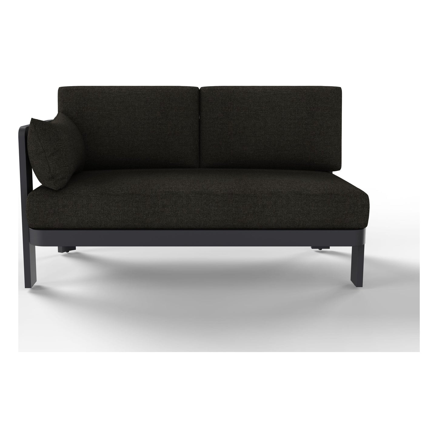 Front view of the Aspen armless outdoor chair in Carbon