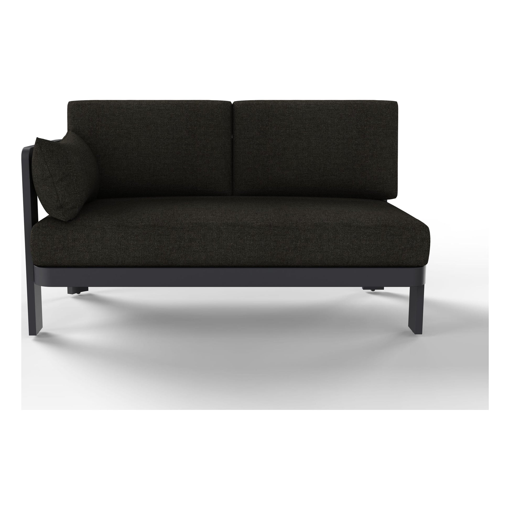 Front view of the Aspen armless outdoor chair in Carbon