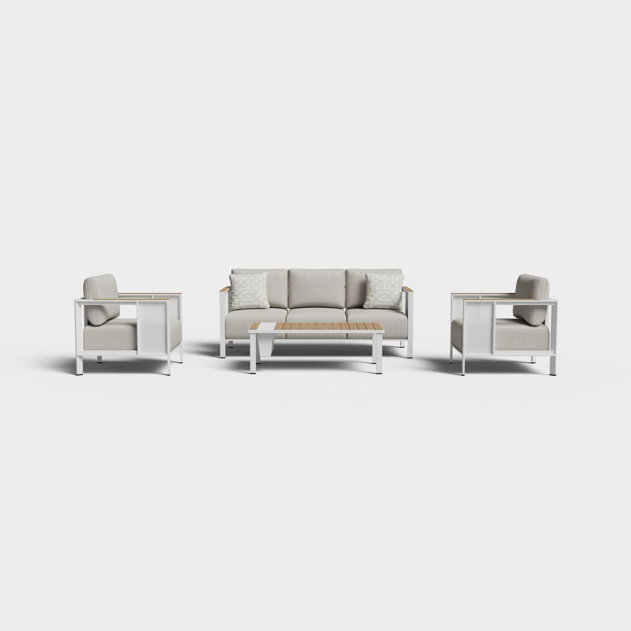 Solstice 4‑Piece Lounge Set with Sunbrella® Cushions
