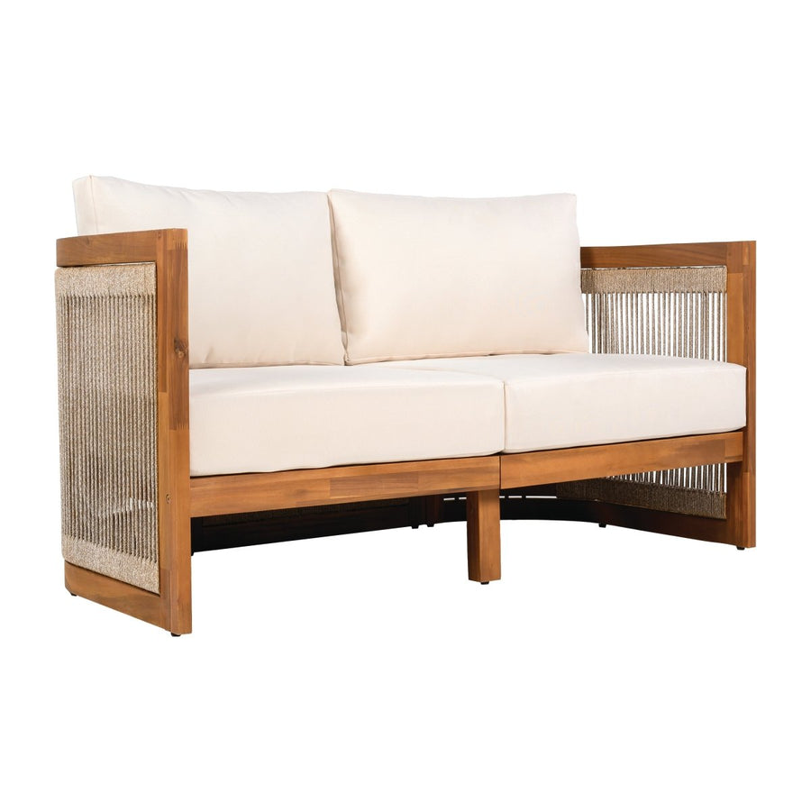 Lyra 4-Piece Acacia & Rope Patio Set with Cushions